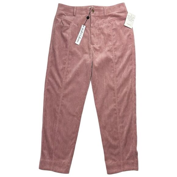 NWT For Love and Lemon’s Pink Corduroy High Rise Slim Cut Trousers Size Large - Picture 3 of 8